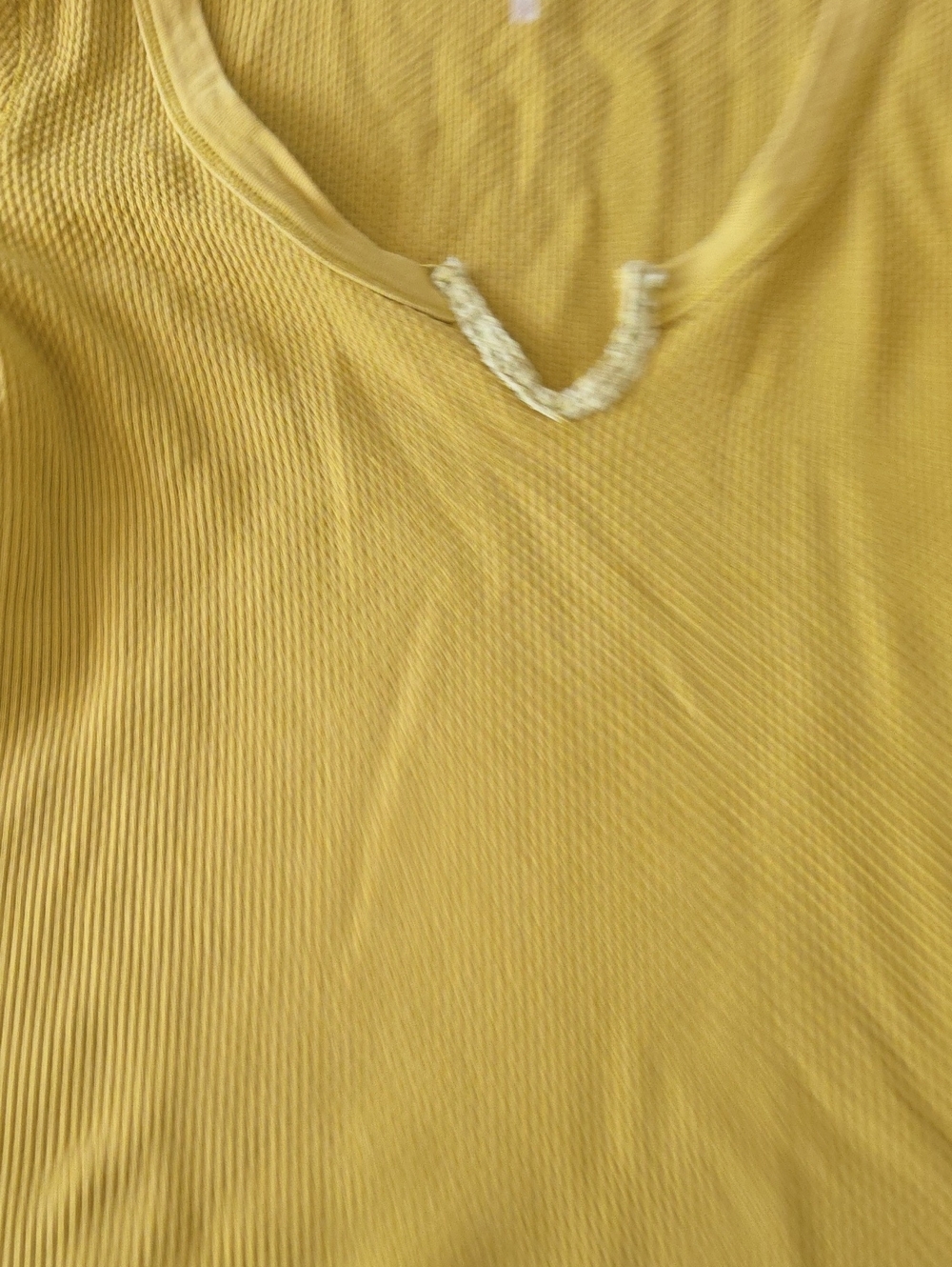 Free People Mustard Ribbed Tank with Braided Neck Detail